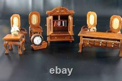 Vintage Miniature Wooden Doll House Furniture 1/24 scale made by PMS Furnishing