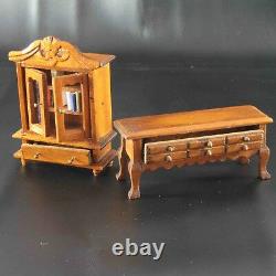 Vintage Miniature Wooden Doll House Furniture 1/24 scale made by PMS Furnishing
