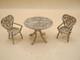 Vintage Portugese Filigree Silver Miniature Chairs & Table Dolls House Set