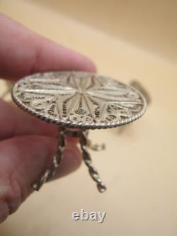 Vintage Portugese Filigree Silver Miniature Chairs & Table Dolls House Set