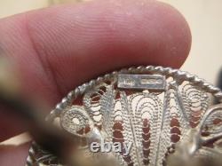 Vintage Portugese Filigree Silver Miniature Chairs & Table Dolls House Set