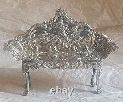 Vintage Silver Novelty Sofa Dolls House Furniture Repousse Cherubs