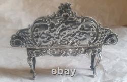 Vintage Silver Novelty Sofa Dolls House Furniture Repousse Cherubs