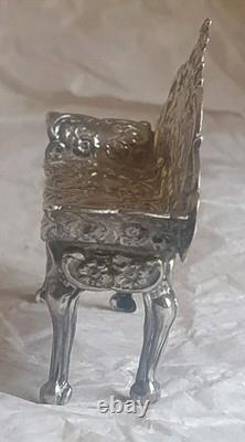 Vintage Silver Novelty Sofa Dolls House Furniture Repousse Cherubs