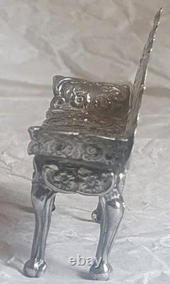 Vintage Silver Novelty Sofa Dolls House Furniture Repousse Cherubs