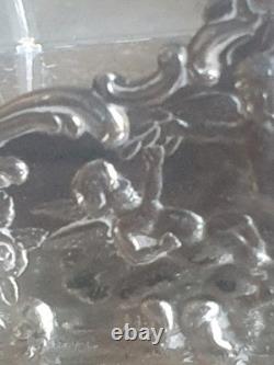 Vintage Silver Novelty Sofa Dolls House Furniture Repousse Cherubs