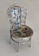 Vintage Sterling Silver/enamel Minature Chair Dolls House Or Ornament