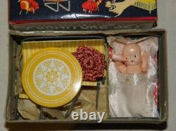 Vintage Tin Toy Miniature Doll House Furniture Tole Celluloid Toy Set Babys +