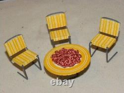 Vintage Tin Toy Miniature Doll House Furniture Tole Celluloid Toy Set Babys +