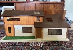 Vintage Tomy Smaller Homes & Gardens Dollhouse, Furniture And 2 People