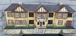 Vintage Tri-Ang Dollhouse English Tudor Style Tin Bay Windows 45x 11x 20