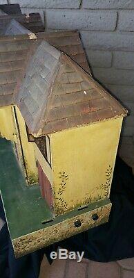 Vintage Tri-Ang Dollhouse English Tudor Style Tin Bay Windows 45x 11x 20