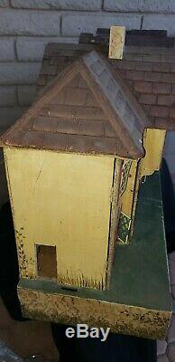 Vintage Tri-Ang Dollhouse English Tudor Style Tin Bay Windows 45x 11x 20