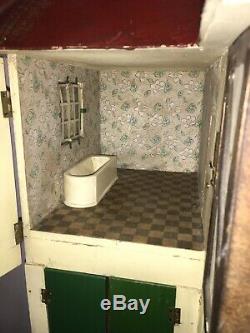 Vintage Tri-ang Stock Brokers Dolls House. Four Foot Long! Collection Only