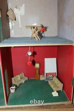 Vintage Victorian Style Large Dolls House Restoration Project Partly Furnished