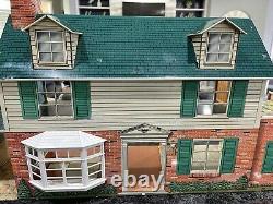 Vtg 1950 60's Marx Tin Two Story Dollhouse Breezeway Furniture REDUCED 2 SELL