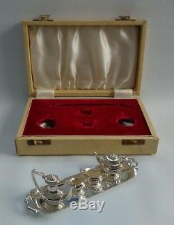 Vtg 1969 A Marston & Co Miniature Solid Silver 5 Piece Dolls House Tea Set & Box