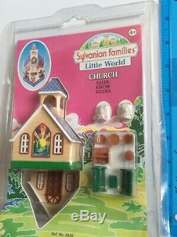 Vtg 1985 Tomy Sylvanian Families Little World Church Tiny Toy Set Nip