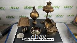 Vtg Lot Of 5 Copper And Brass Miniature Doll House Accessories Made In England