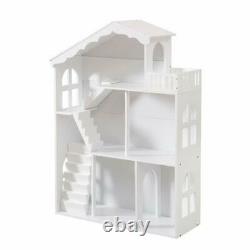 WODENY Dollhouse White Wooden Kids Bookshelf Bookcase 2020 Best Gift f/ Children