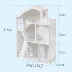 WODENY Dollhouse White Wooden Kids Bookshelf Bookcase 2020 Best Gift f/ Children