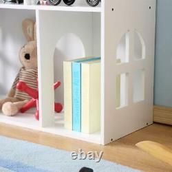 WODENY Dollhouse White Wooden Kids Bookshelf Bookcase 2020 Best Gift f/ Children