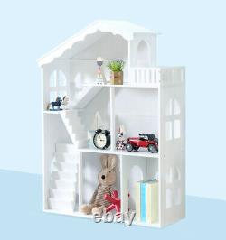 WODENY Dollhouse White Wooden Kids Bookshelf Bookcase for Girls Boys GiftUK