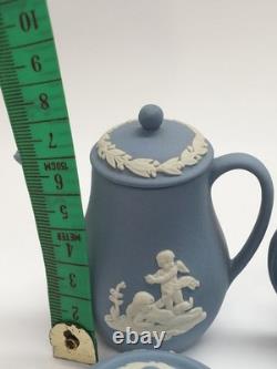 Wedgwood Miniature Jasperware Style Porcelain Tea Set Dolls House Collectable