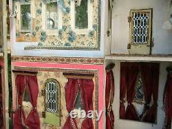 Wonderful Antique Gottschalk Blue Roof Dolls House, Original Condition