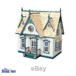 Wooden Dollhouse Kit Pink Miniature Victorian House Kids Adult Home Hobby Decor