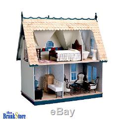 Wooden Dollhouse Kit Pink Miniature Victorian House Kids Adult Home Hobby Decor