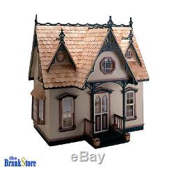 Wooden Dollhouse Kit Pink Miniature Victorian House Kids Adult Home Hobby Decor