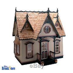 Wooden Dollhouse Kit Pink Miniature Victorian House Kids Adult Home Hobby Decor