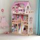 Wooden Dolls House Doll Cottage With 17pcs Furniture & Staircase