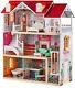 Wooden Dolls House Girls Large Dollhouse Toy Kids Furniture Miniature Set Access
