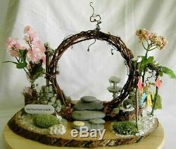 ZEN MOON GATE Peace FAIRY GARDEN with Accessories Hand Made USA! Meditation