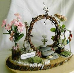 ZEN MOON GATE Peace FAIRY GARDEN with Accessories Hand Made USA! Meditation