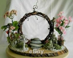 ZEN MOON GATE Peace FAIRY GARDEN with Accessories Hand Made USA! Meditation