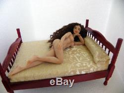 Zoya nude lying OOAK Dollhouse female doll 112 scale anatomically correct 5,5